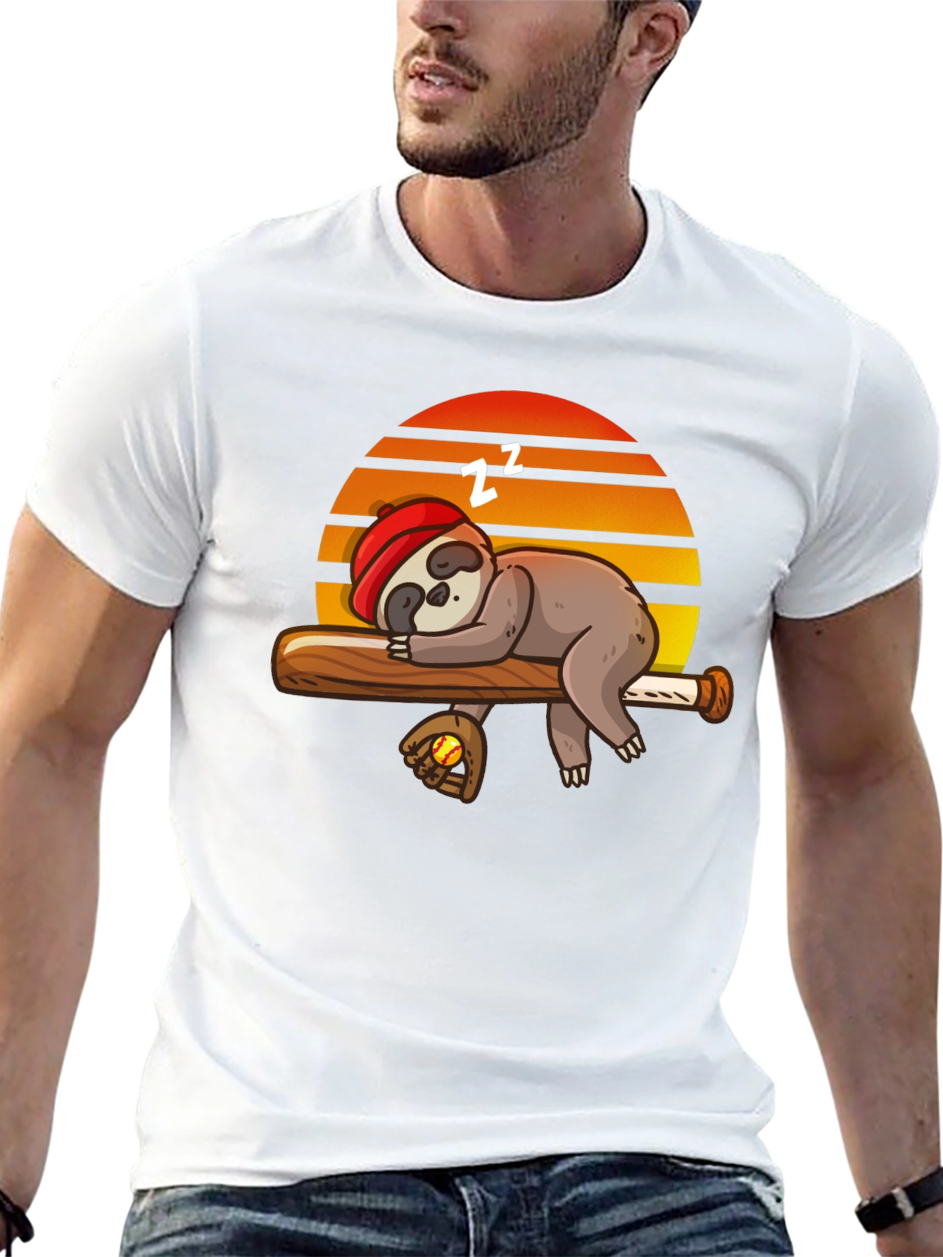 Sleeping Sloth Baseball T-Shirt