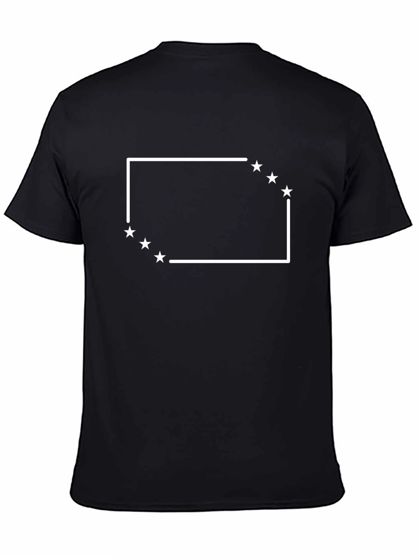 Black T-Shirt with White Star Box Design