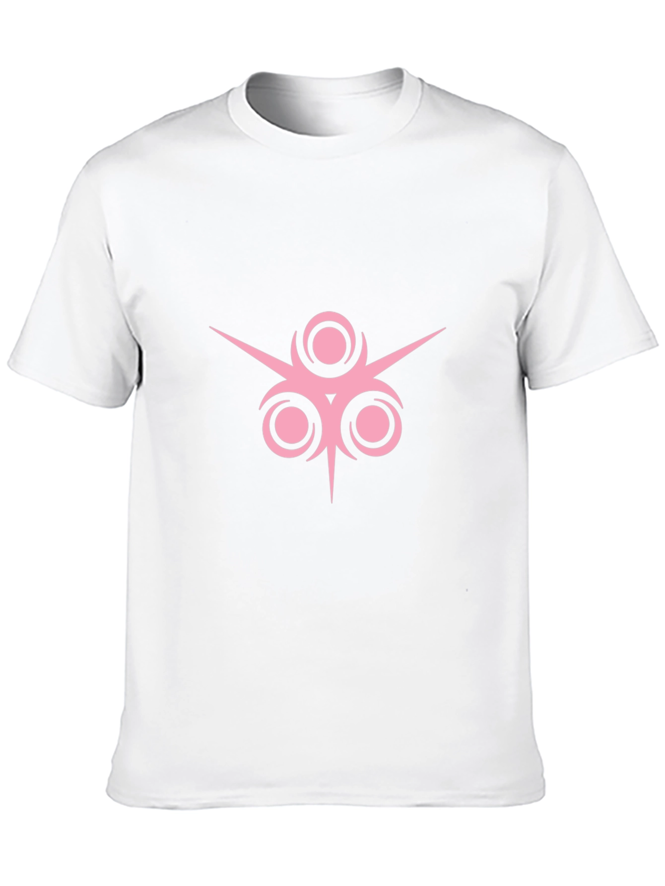 Black T-Shirt with Pink Geometric Design