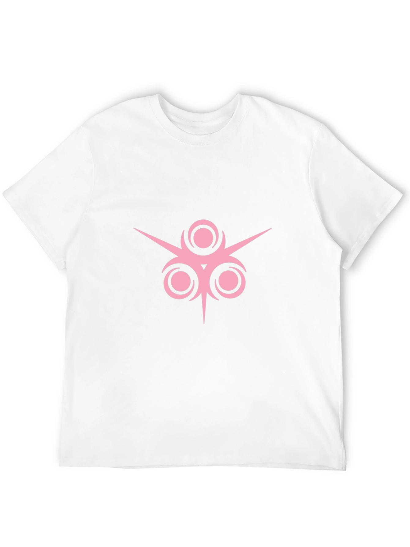 Black T-Shirt with Pink Geometric Design