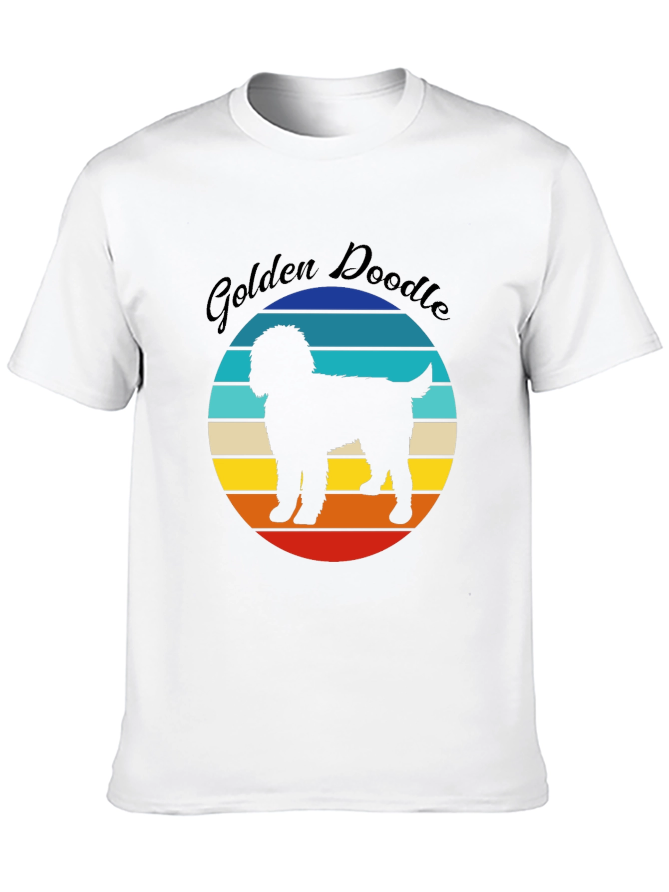 Golden Doodle Sunset Graphic Tee - Unisex Black T-Shirt