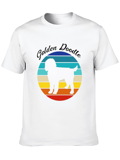 Golden Doodle Sunset Graphic Tee - Unisex Black T-Shirt