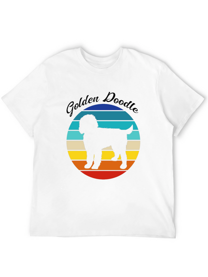 Golden Doodle Sunset Graphic Tee - Unisex Black T-Shirt