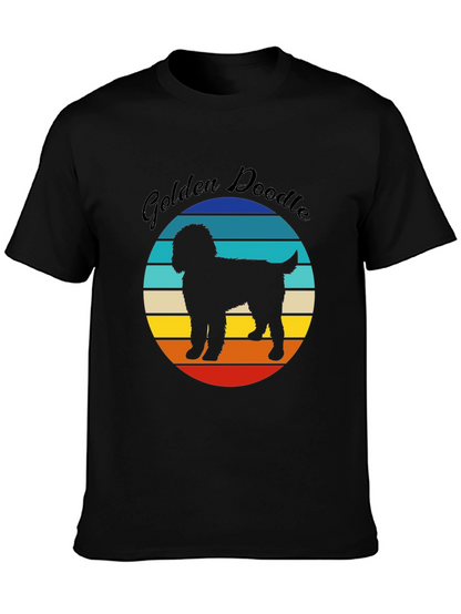 Golden Doodle Sunset Graphic Tee - Unisex Black T-Shirt