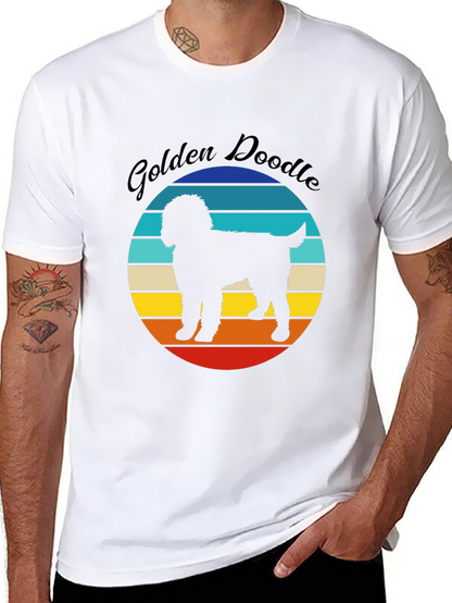 Golden Doodle Sunset Graphic Tee - Unisex Black T-Shirt