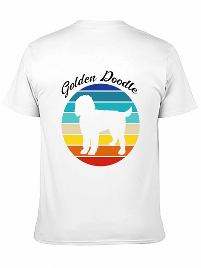 Golden Doodle Sunset Graphic Tee - Unisex Black T-Shirt