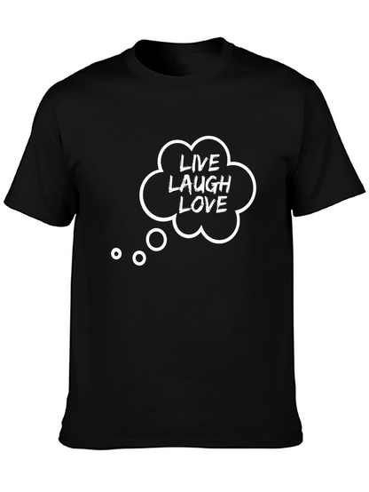 Live Laugh Love Graphic Tee - Black Cotton T-Shirt