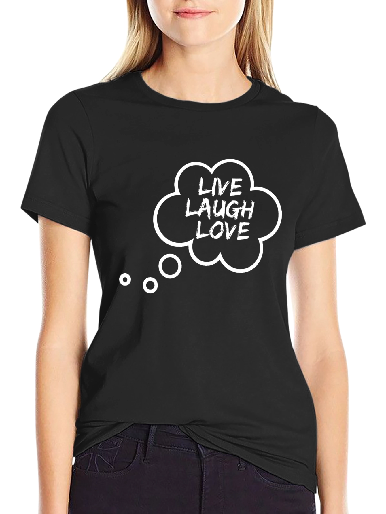 Live Laugh Love Graphic Tee - Black Cotton T-Shirt