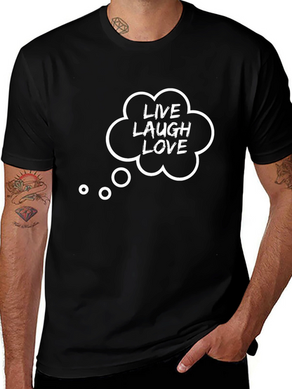 Live Laugh Love Graphic Tee - Black Cotton T-Shirt