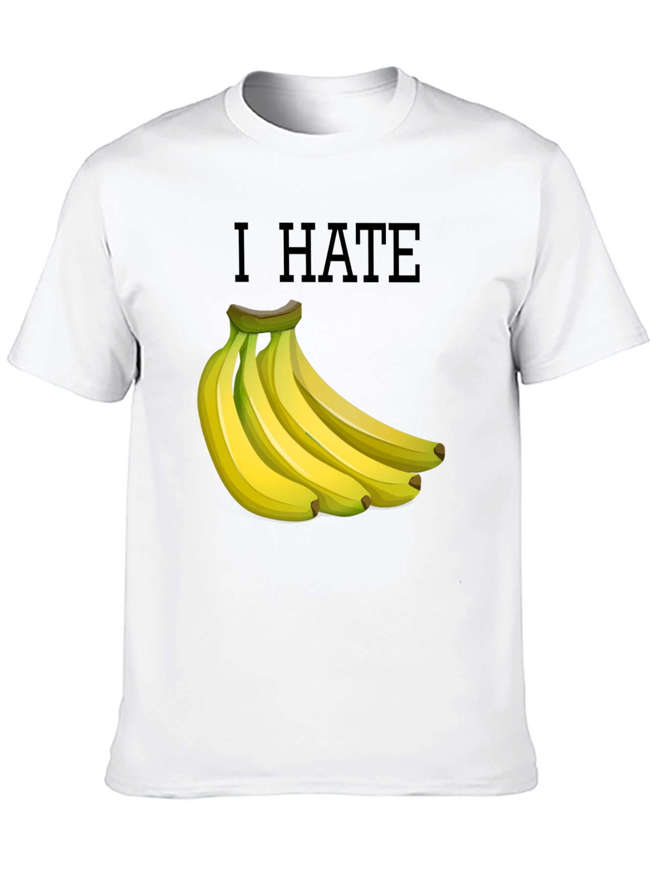 I Hate Bananas Funny Graphic T-Shirt - Black