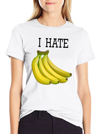 I Hate Bananas Funny Graphic T-Shirt - Black
