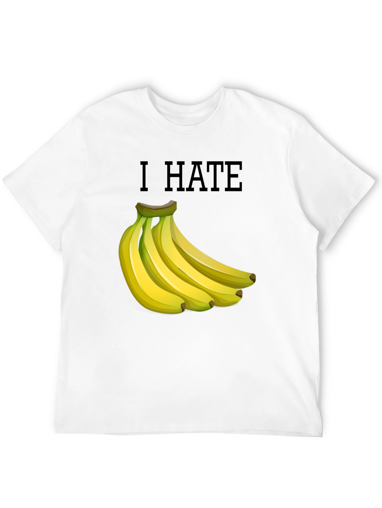 I Hate Bananas Funny Graphic T-Shirt - Black