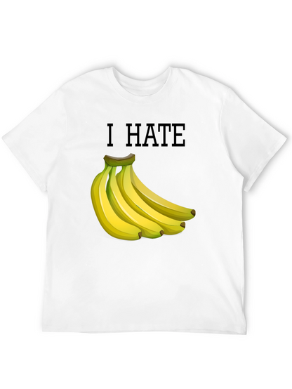 I Hate Bananas Funny Graphic T-Shirt - Black