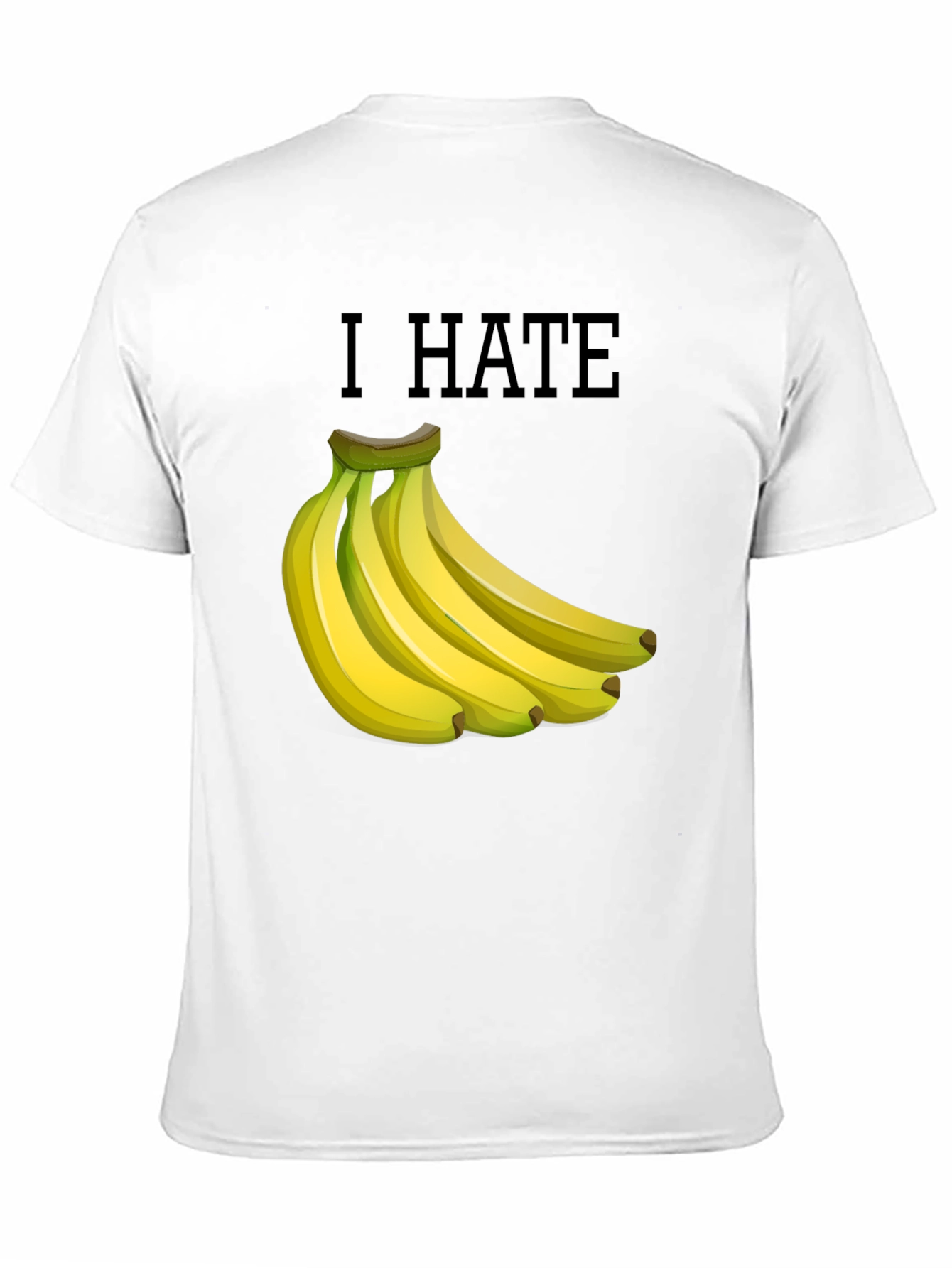 I Hate Bananas Funny Graphic T-Shirt - Black