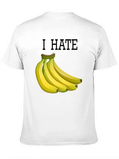 I Hate Bananas Funny Graphic T-Shirt - Black