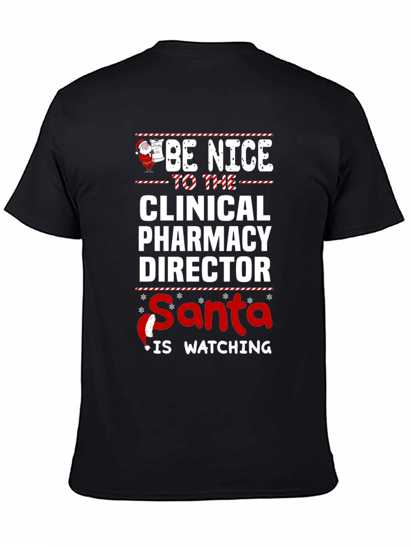 Funny Clinical Pharmacy Director Santa Watching Christmas T-Shirt