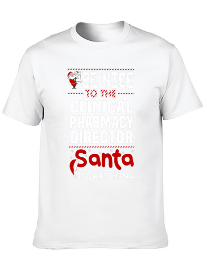 Funny Clinical Pharmacy Director Santa Watching Christmas T-Shirt