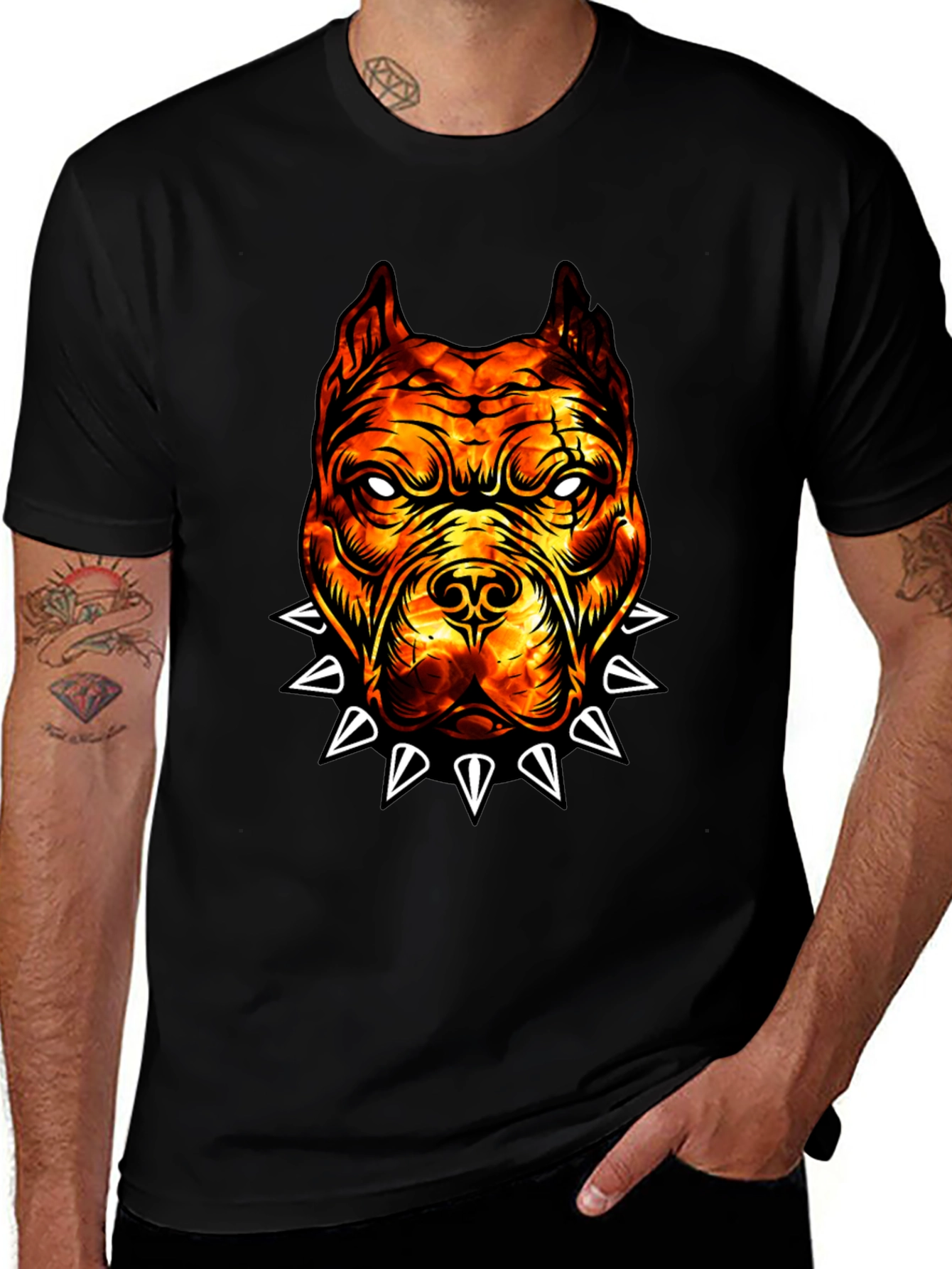 Fiery Bulldog Graphic Tee - Edgy Streetwear