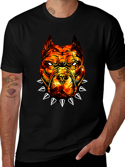 Fiery Bulldog Graphic Tee - Edgy Streetwear