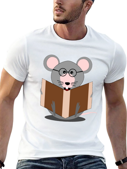 Bookworm Mouse Graphic Tee - Read in Style