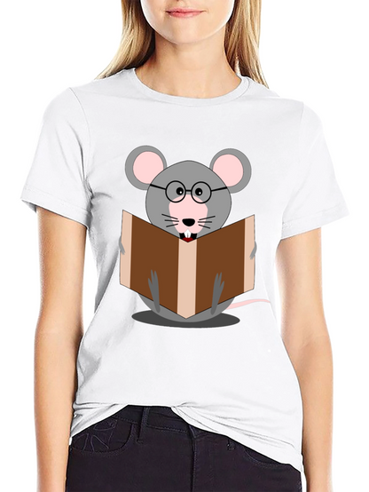 Bookworm Mouse Graphic Tee - Read in Style