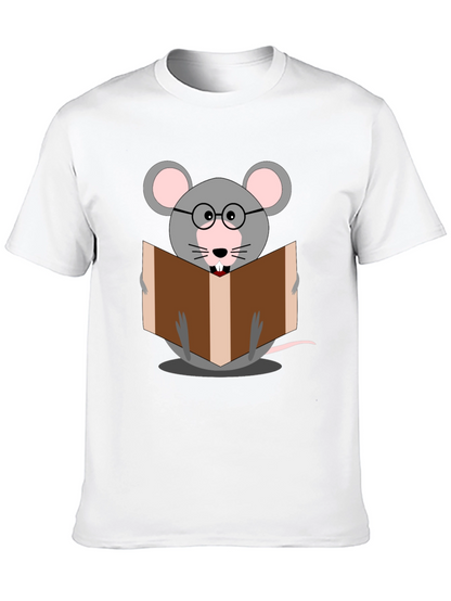 Bookworm Mouse Graphic Tee - Read in Style