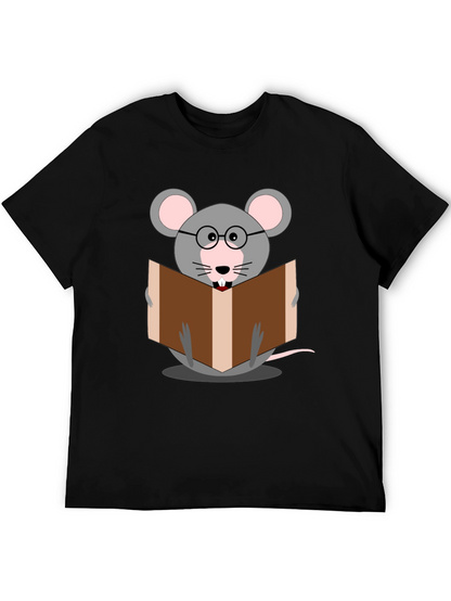 Bookworm Mouse Graphic Tee - Read in Style