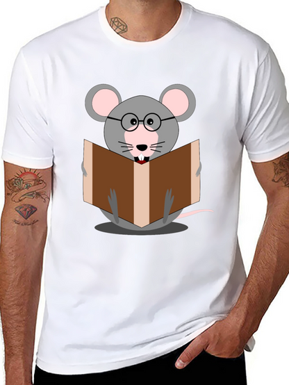 Bookworm Mouse Graphic Tee - Read in Style
