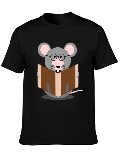Bookworm Mouse Graphic Tee - Read in Style