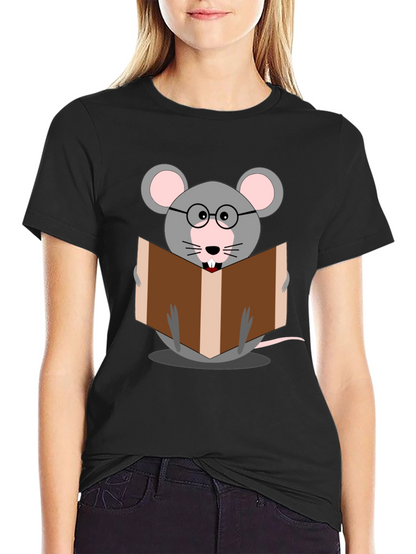 Bookworm Mouse Graphic Tee - Read in Style