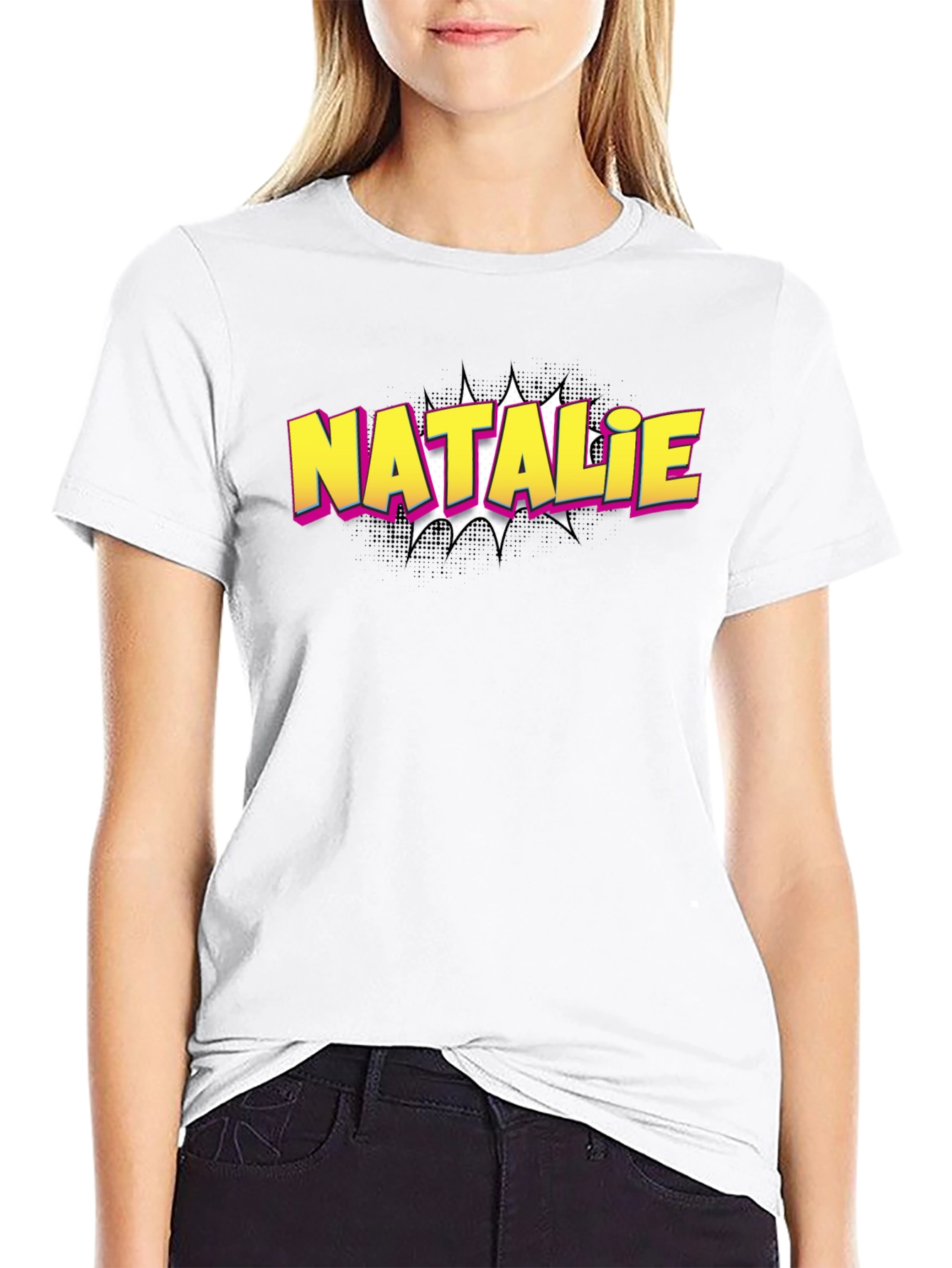 Natalie Comic Book Style Custom T-Shirt