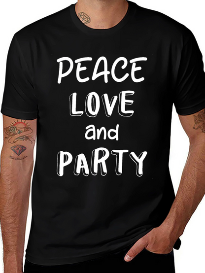 Peace Love and Party Graphic T-Shirt