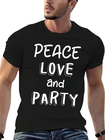 Peace Love and Party Graphic T-Shirt
