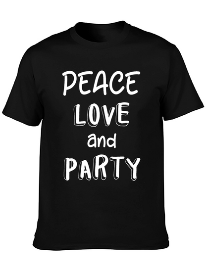 Peace Love and Party Graphic T-Shirt
