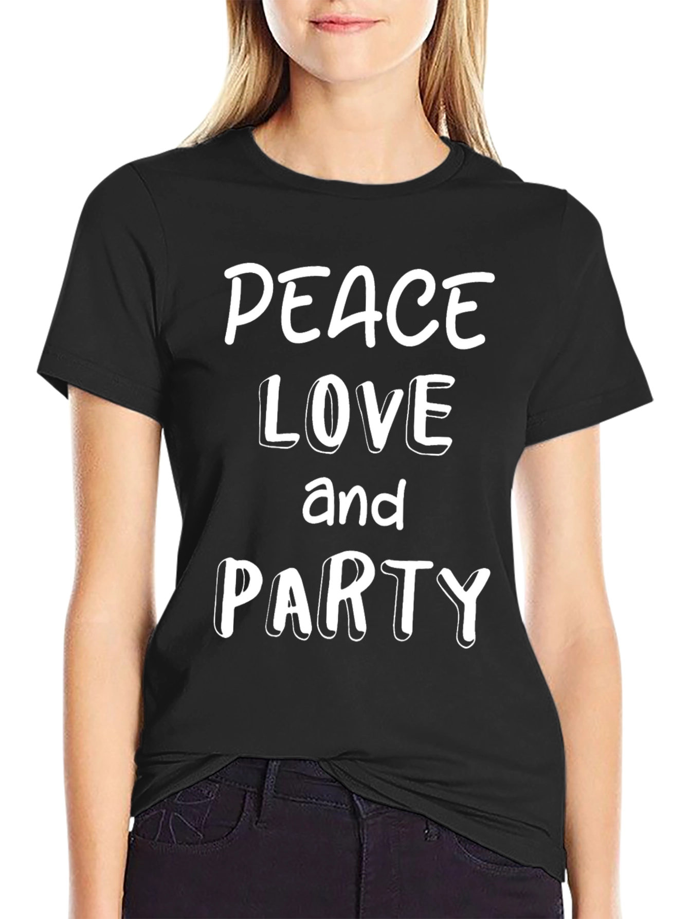 Peace Love and Party Graphic T-Shirt