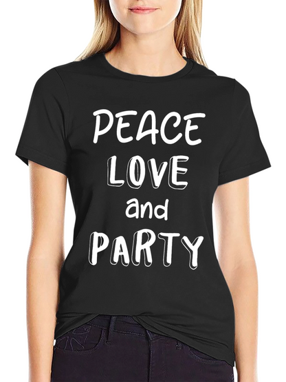 Peace Love and Party Graphic T-Shirt