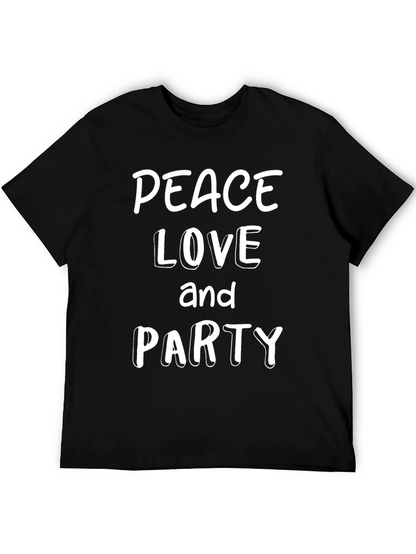 Peace Love and Party Graphic T-Shirt