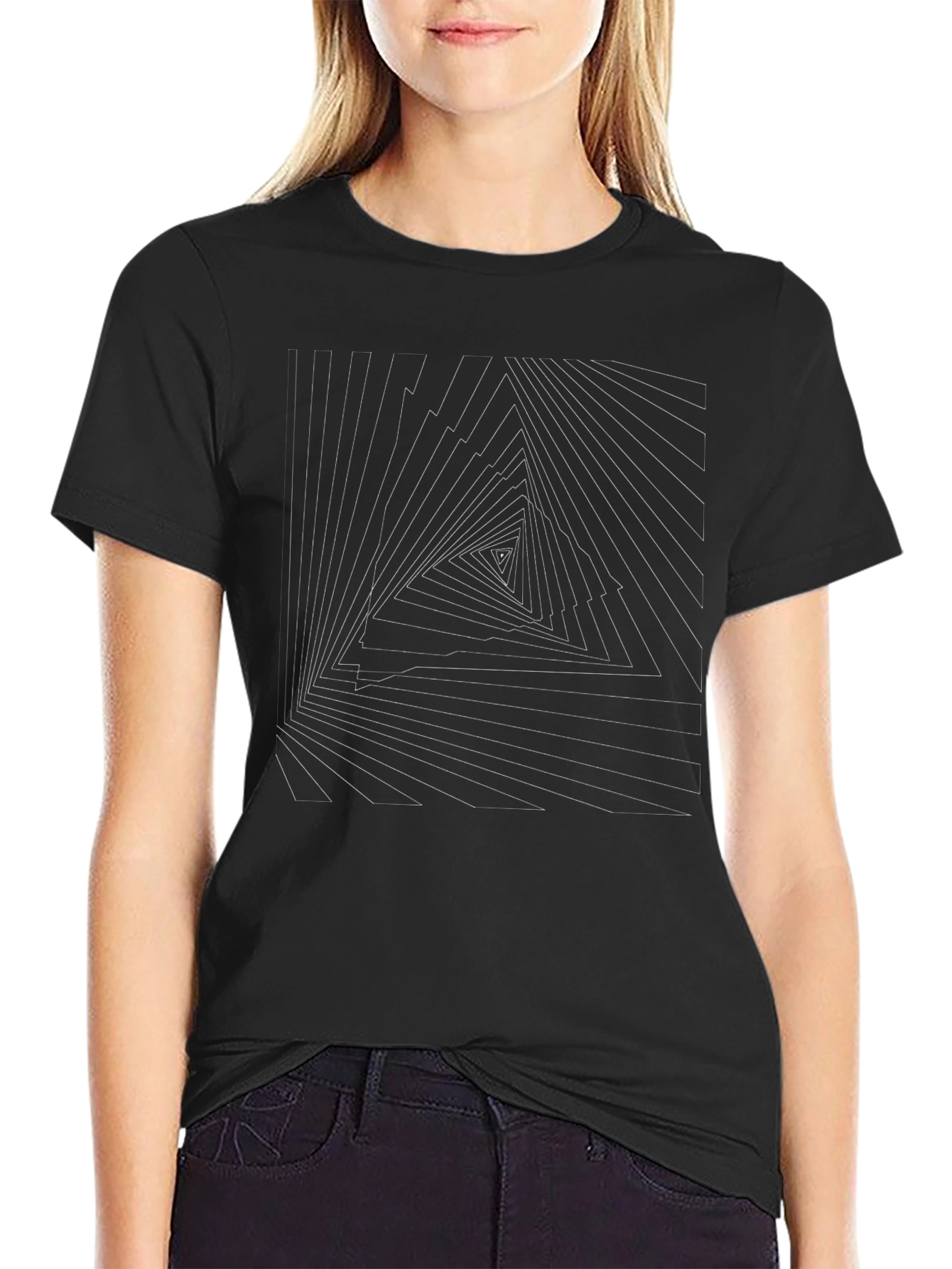Geometric Triangle Illusion Tee