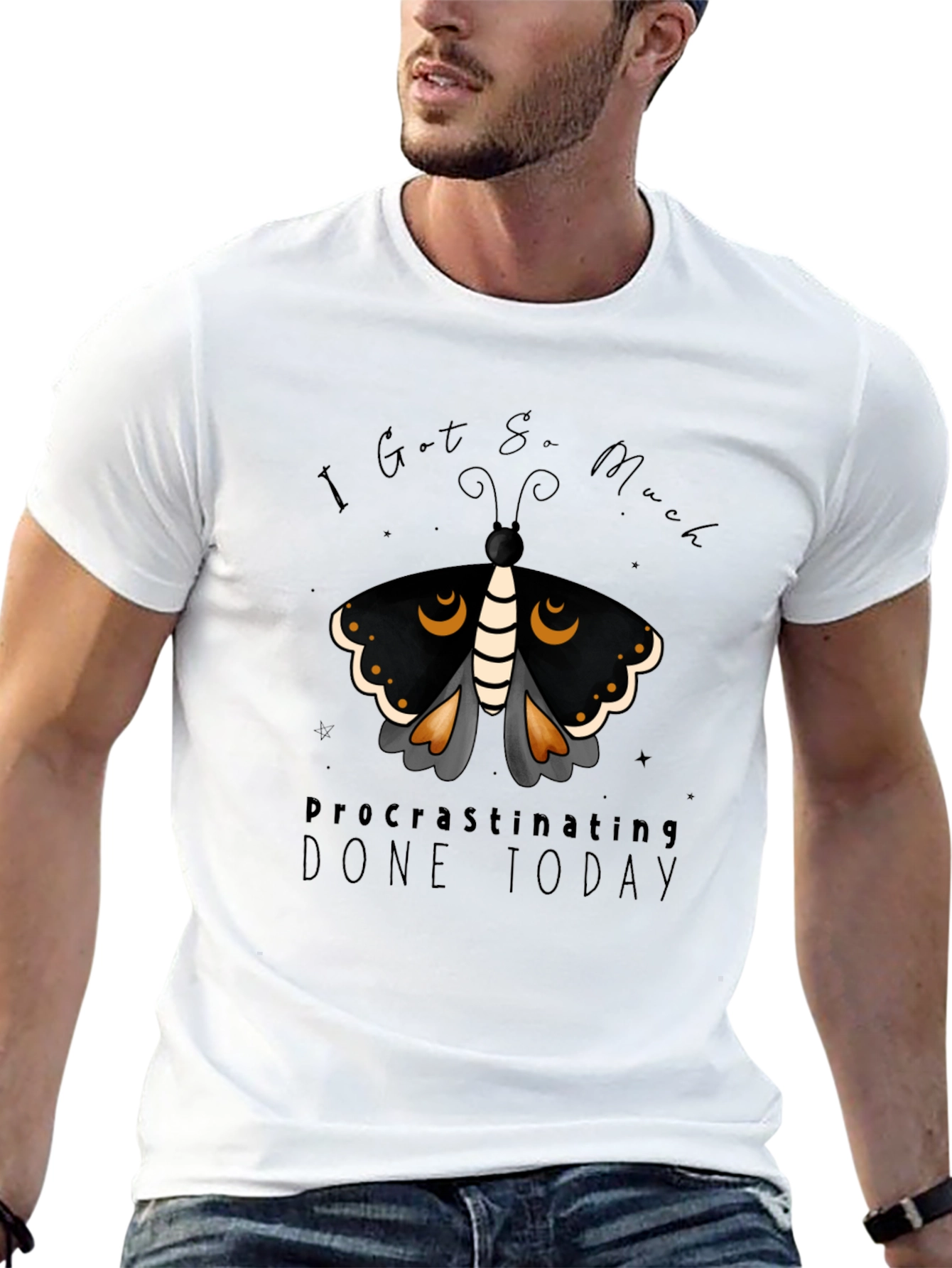 Procrastinating Moth Graphic Tee