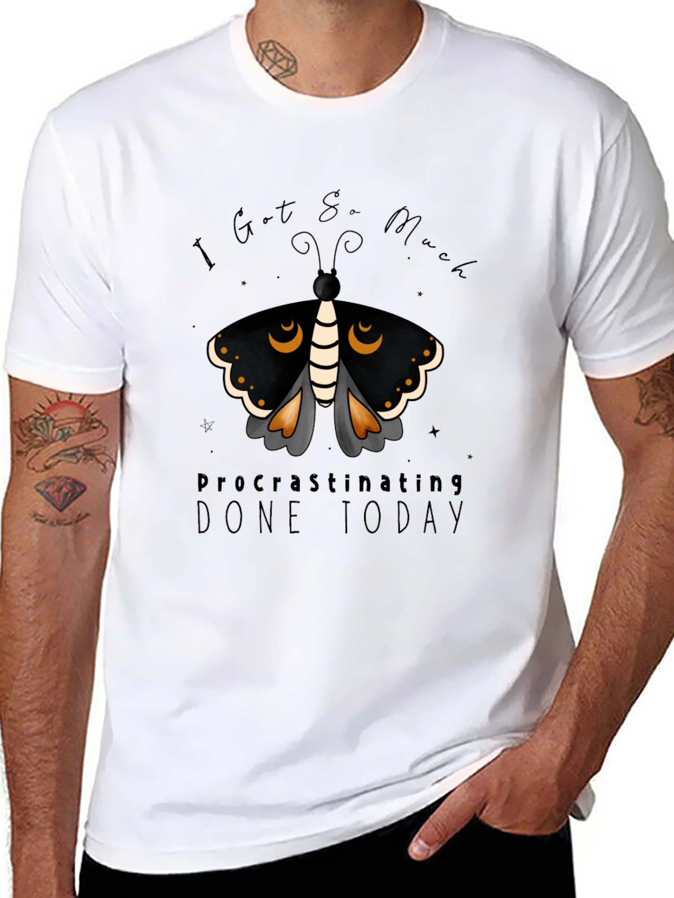 Procrastinating Moth Graphic Tee