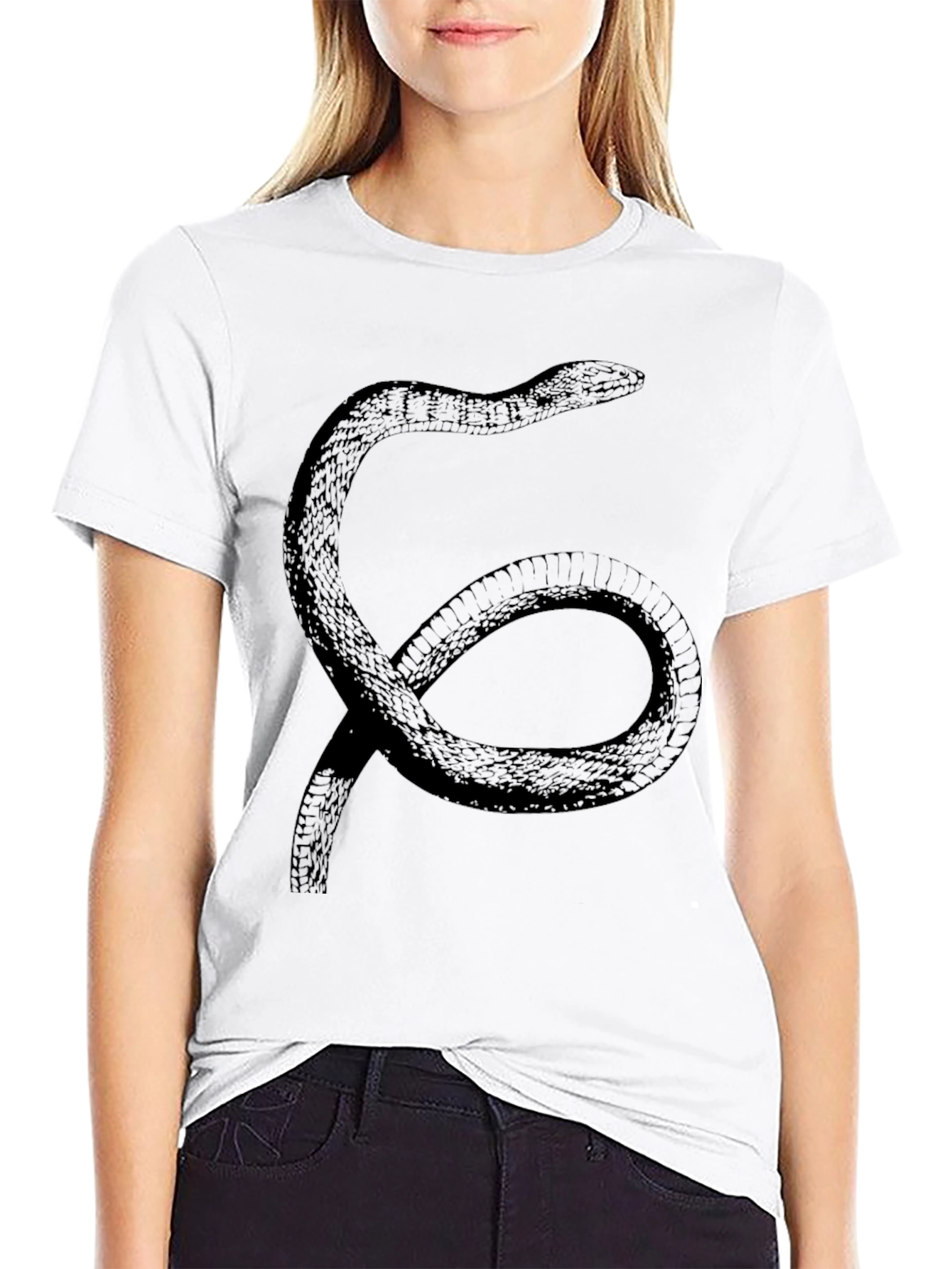 Snake Graphic T-Shirt - Black