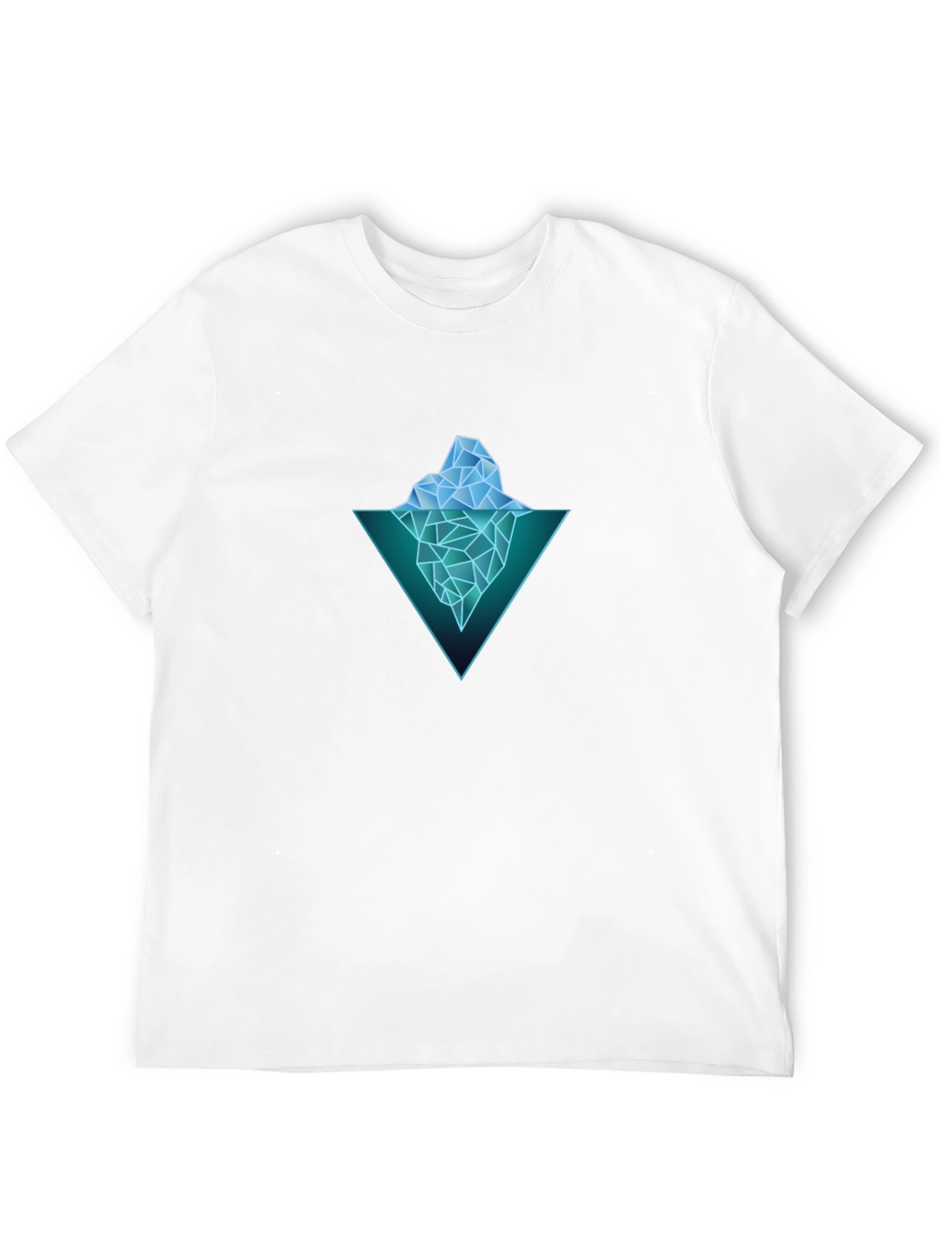 Geometric Iceberg Graphic Black T-Shirt