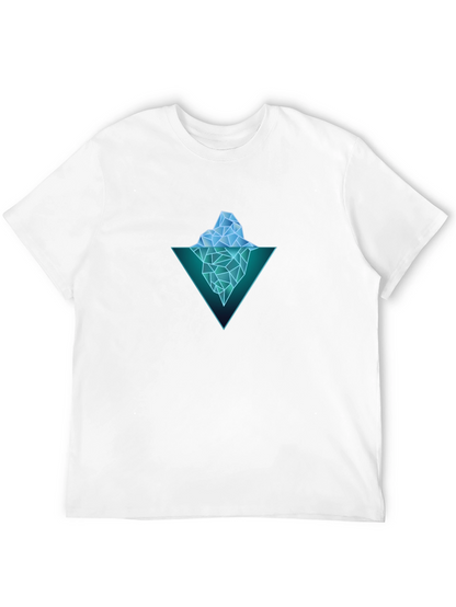 Geometric Iceberg Graphic Black T-Shirt