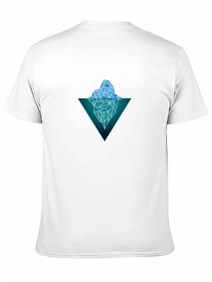 Geometric Iceberg Graphic Black T-Shirt