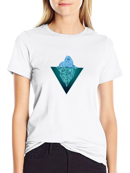 Geometric Iceberg Graphic Black T-Shirt