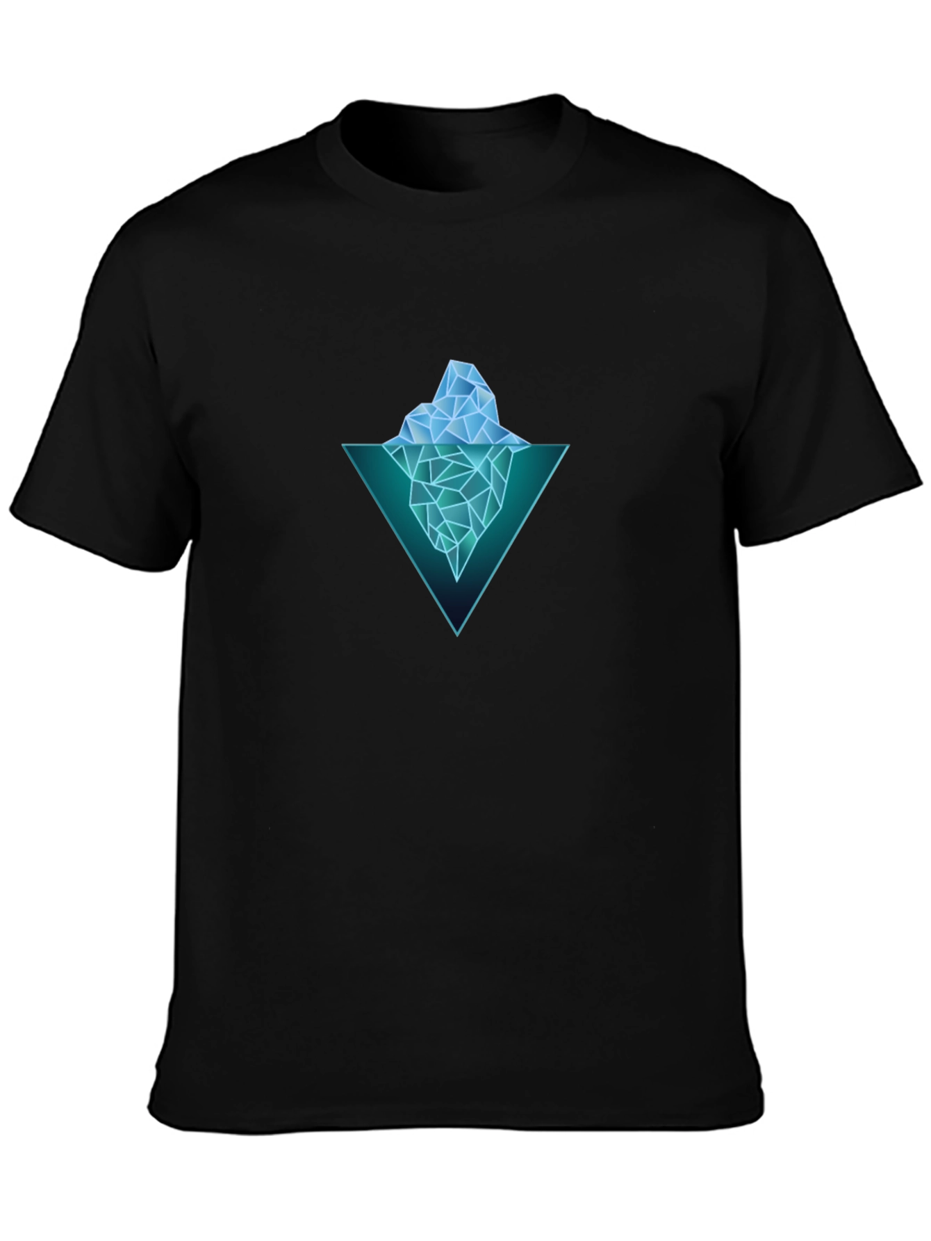 Geometric Iceberg Graphic Black T-Shirt