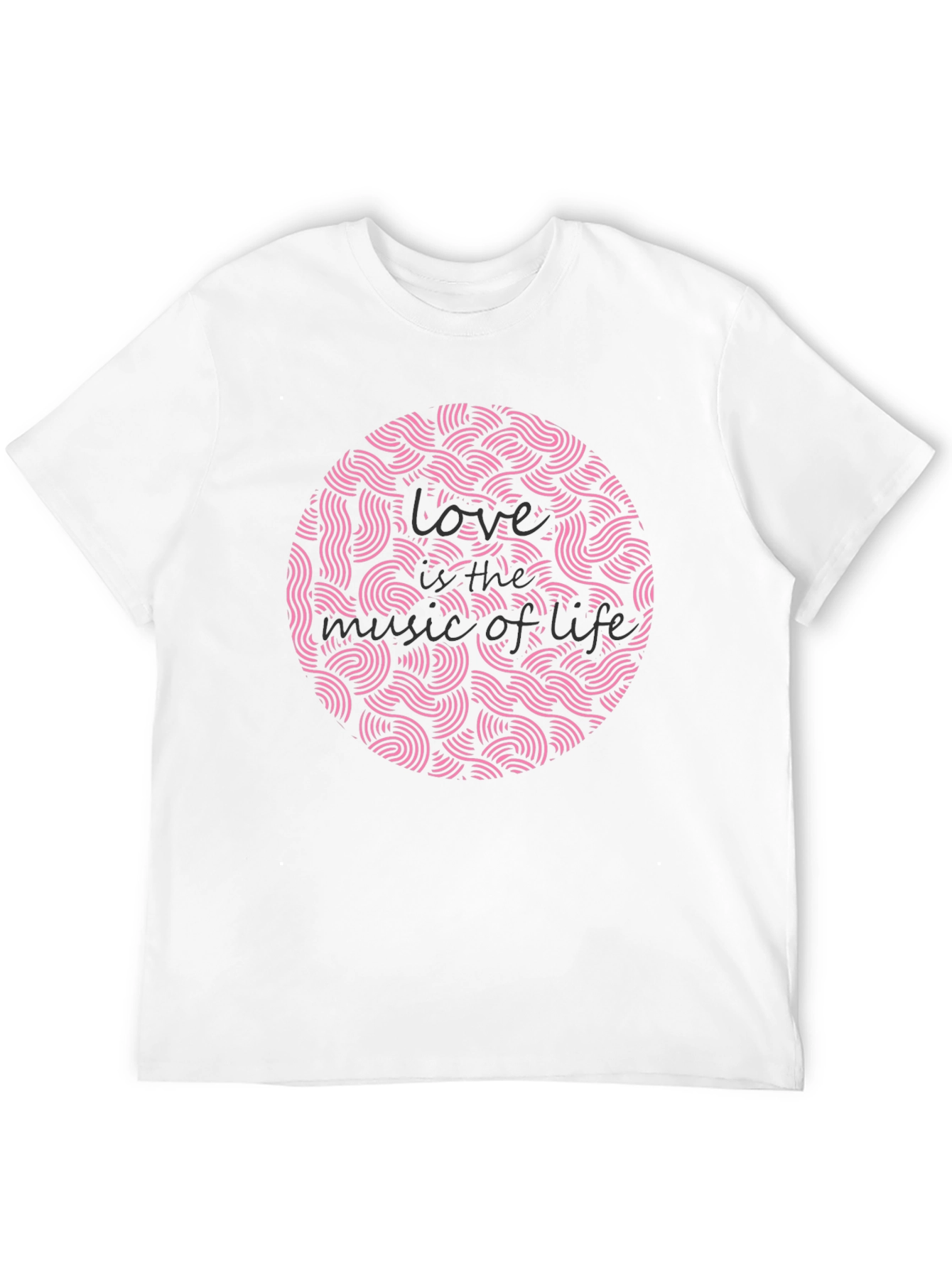 Love is the Music of Life Black Graphic Tee