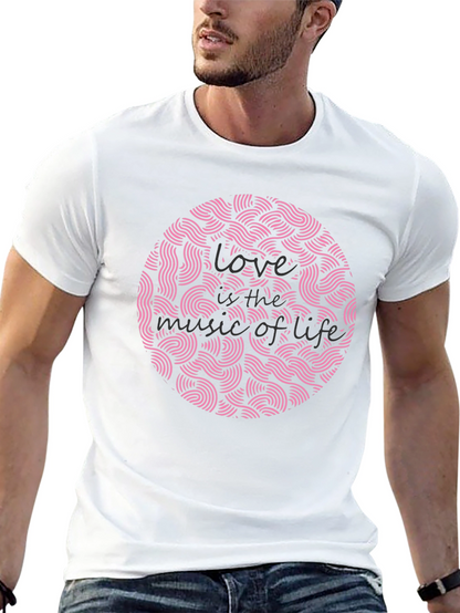 Love is the Music of Life Black Graphic Tee