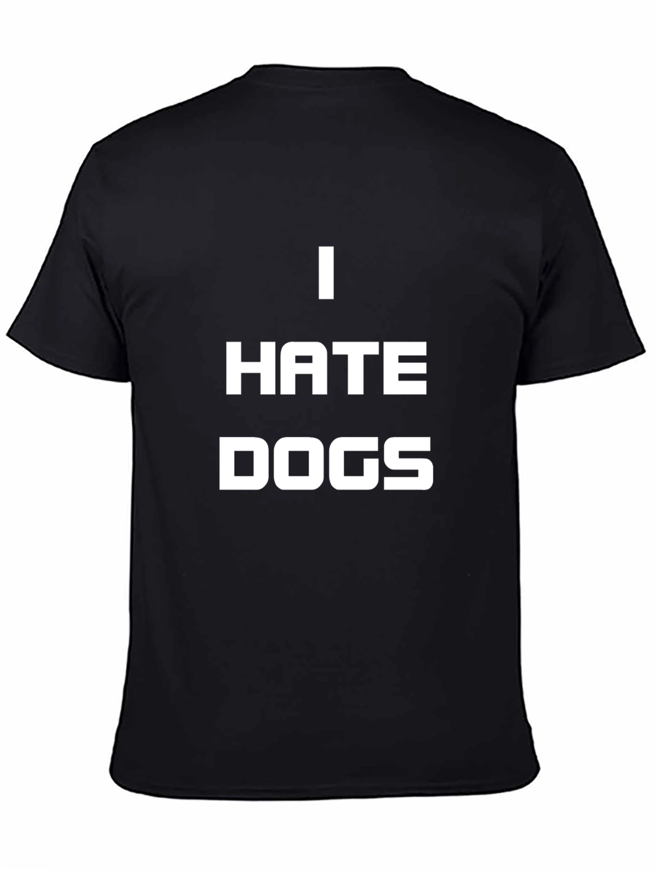 I Hate Dogs Graphic Tee - Black Crewneck T-Shirt