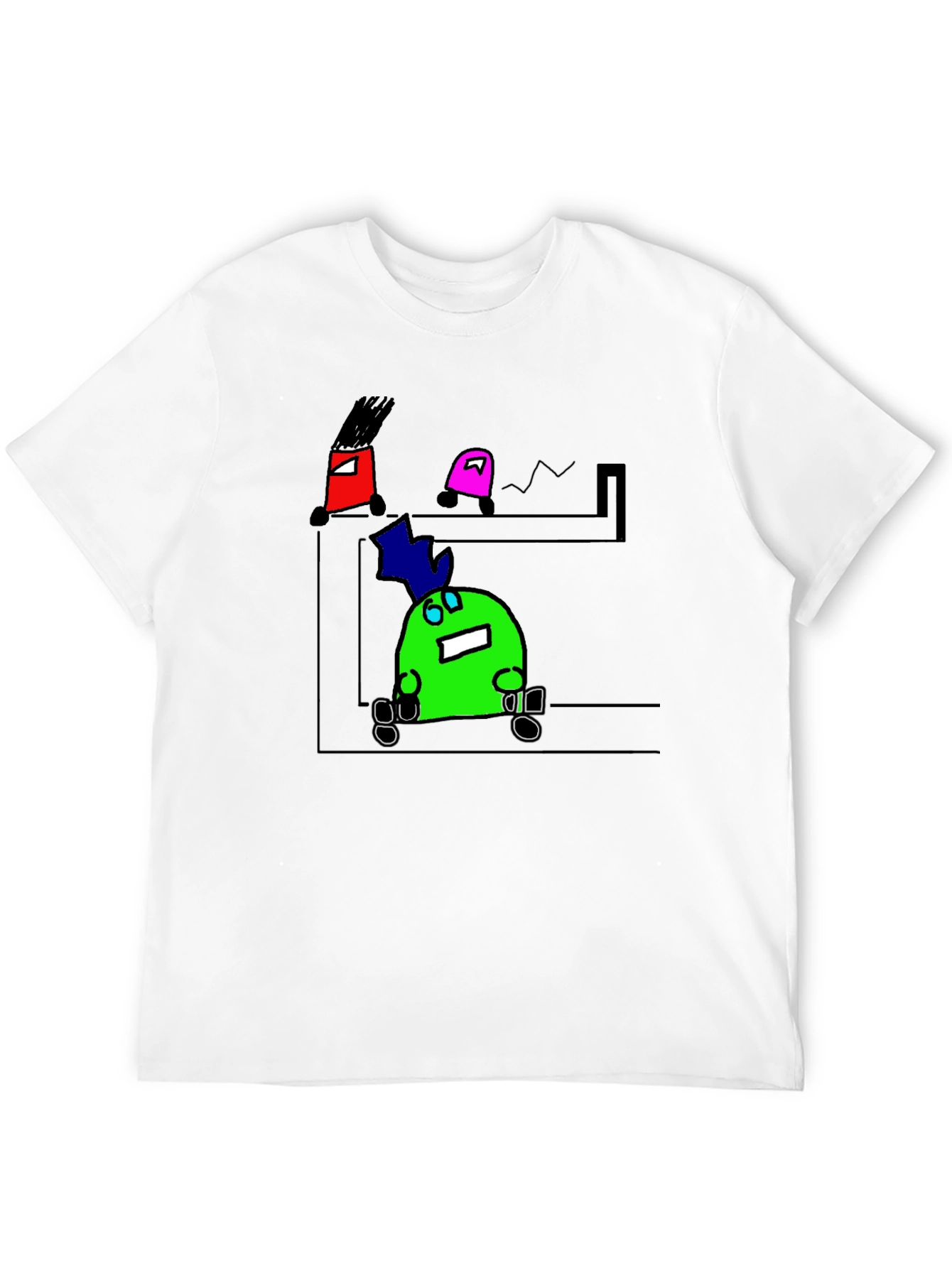 Cartoon Character Graphic Black T-Shirt